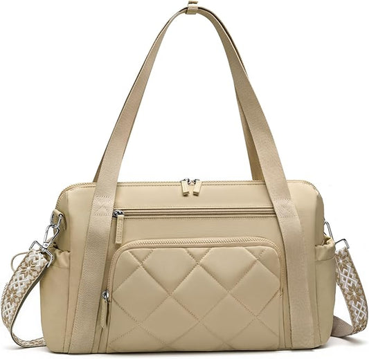 SYTRAH Gym Bag for Women, Duffle Weekender Bags for Travel, Lightweight Weekender Tote with Wet Pocket for Sports, Workout and Dance Khaki