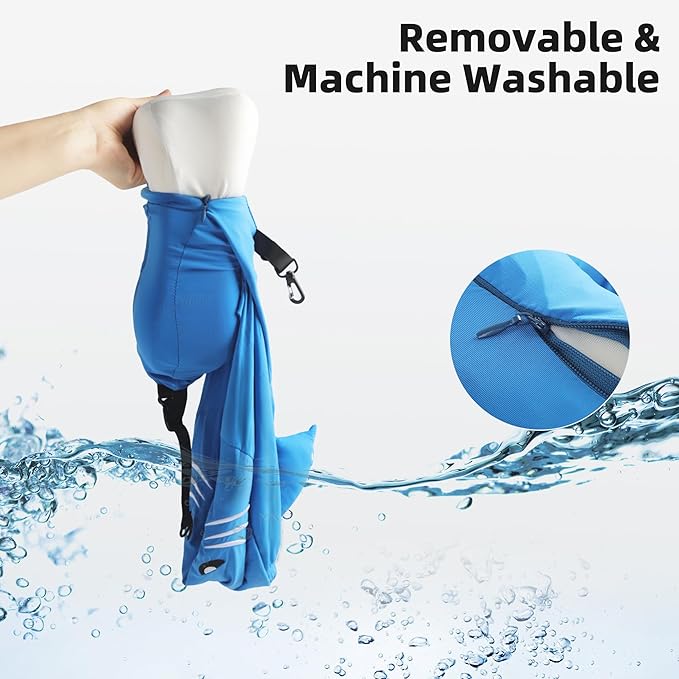 Cooling Fabric Privacy-Friendly Neck Pillow for Kids & Adults, Sensory-Friendly Memory Foam Hooded Pillow for Airplane, Portable, Ultimate Comfort Travel Gifts(Summer)