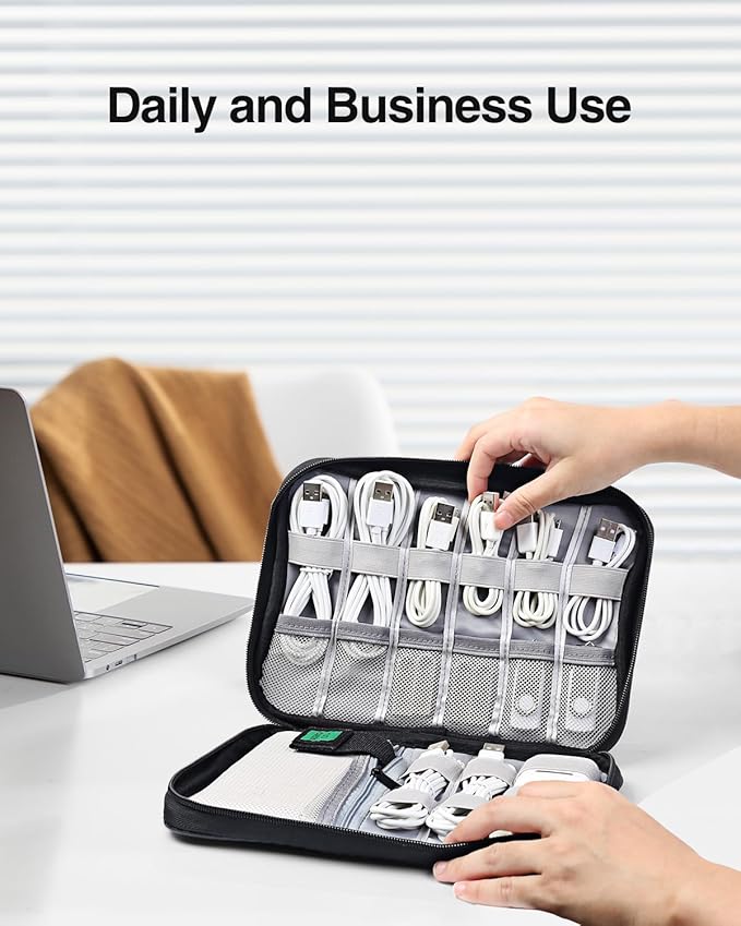 Luxtude Cord Organizer Travel, Cable Organizer Bag, Portable Electronics Organizer, Travel Essentials for Cord Storage/Charger Storage/Cable Storage