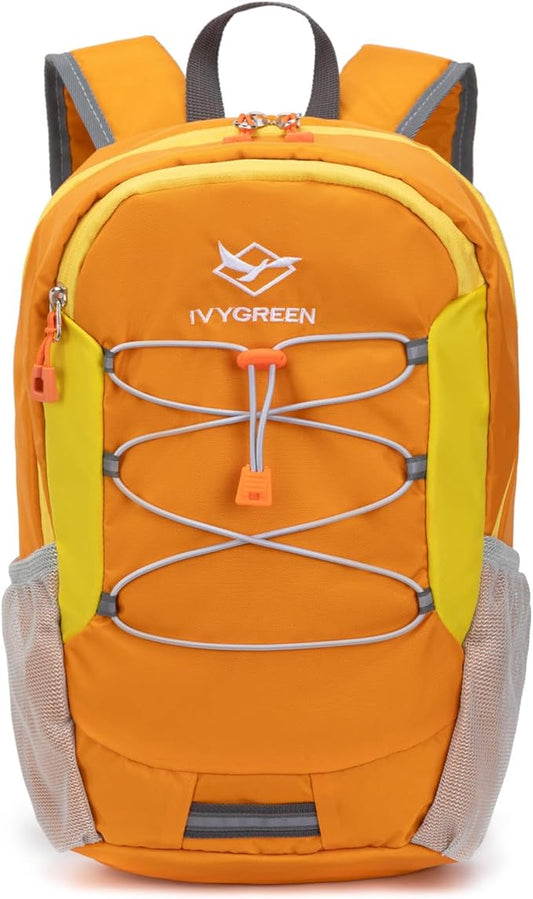 IVYGREEN Little Kids Hiking Backpack for Boys or Girls, Small Daypack for Camping or Travel (Orange, Small)