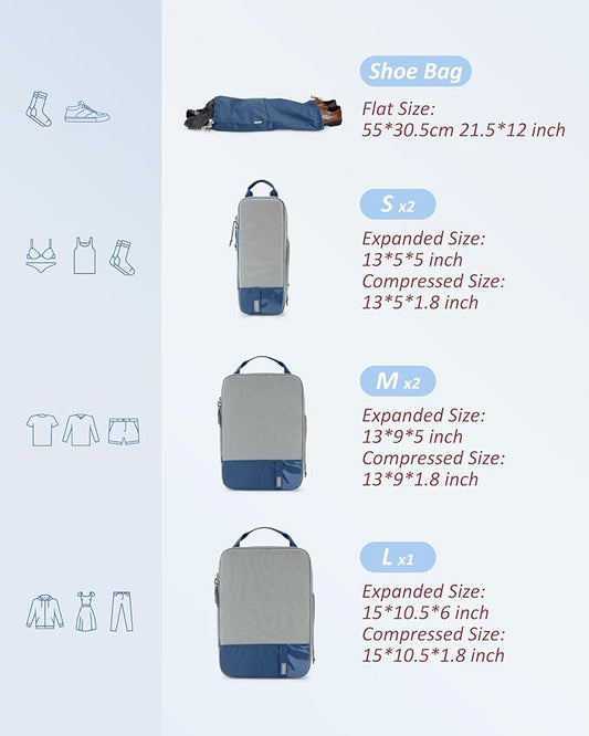 BAGSMART 6 Set /4 Set/2 Set Compression Packing Cubes for Travel, Lightweight Luggage Organizer Bags, Durable Space Saver Bags Travel Essentials