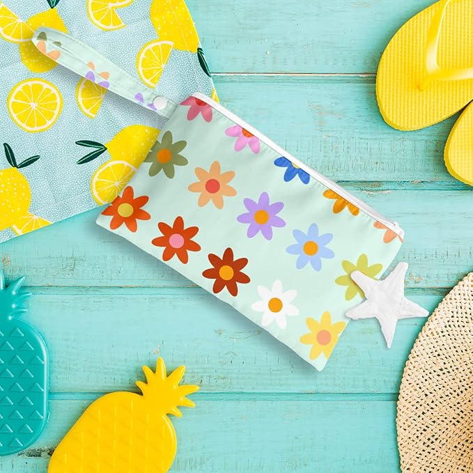 Wet bag, Wet dry bag, swimsuit, travel, beach, pool, diapers, dirty yoga gym clothes, toiletries, waterproof Heart Decor Bohemian heart romantic birthday gift, 2 piece set.