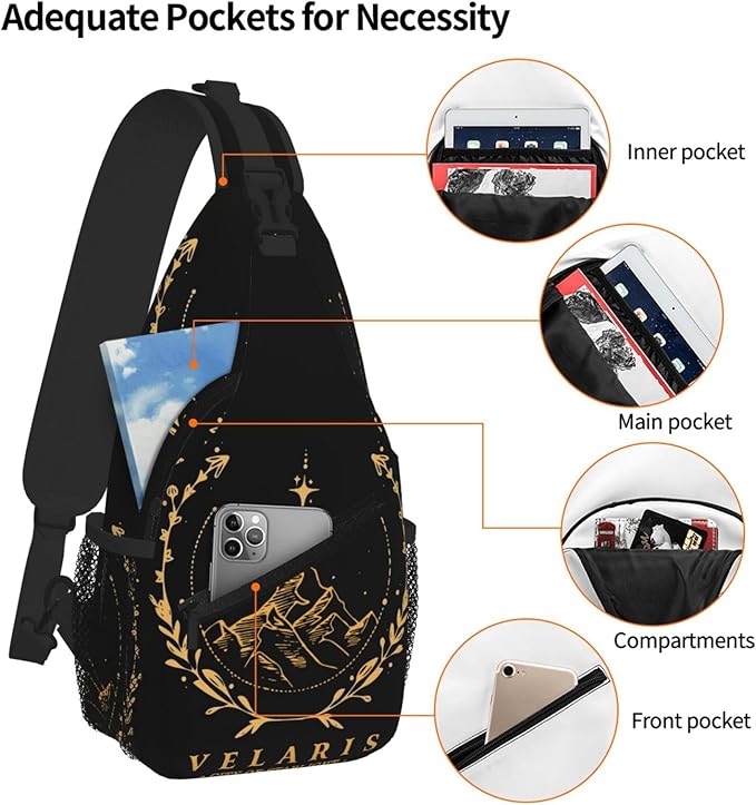 Velaris City Of Starlight Crossbody Bag Trendy Sling Bag Bakpack Casual Chest Bags Daypack For Hiking Walking Travel Running(7)