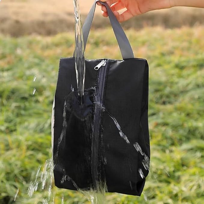 4 Pack Shoe Organizer Set Zippered Shoe Bags with Handles Stylish Portable Nylon Shoe Storage for Travel & Home Ideal Gift for Men & Women (Black, XL)