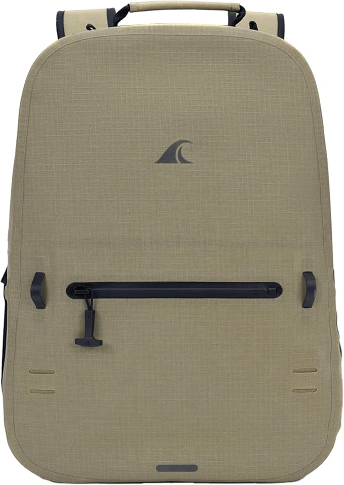 Breakwater Supply™ River Ute Waterproof IP68 Hunting Backpack, Floating TPU Submersible Dry Bag with Padded Hip Belt and Airtight Zippers | 20L (River Ute 20L CORDURA Safari Tan)