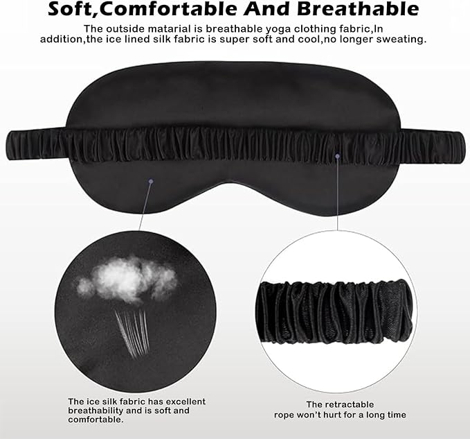 4Pcs Silk Sleep Masks Satin Eye Mask Silky Eyes Cover Blindfold Eyeshade Headband Scrunchies Pouch Bags Bridesmaid Gifts