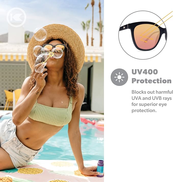 Knockaround Deja Views Polarized Sunglasses for Women - Impact Resistant Lenses & Full UV400 Protection