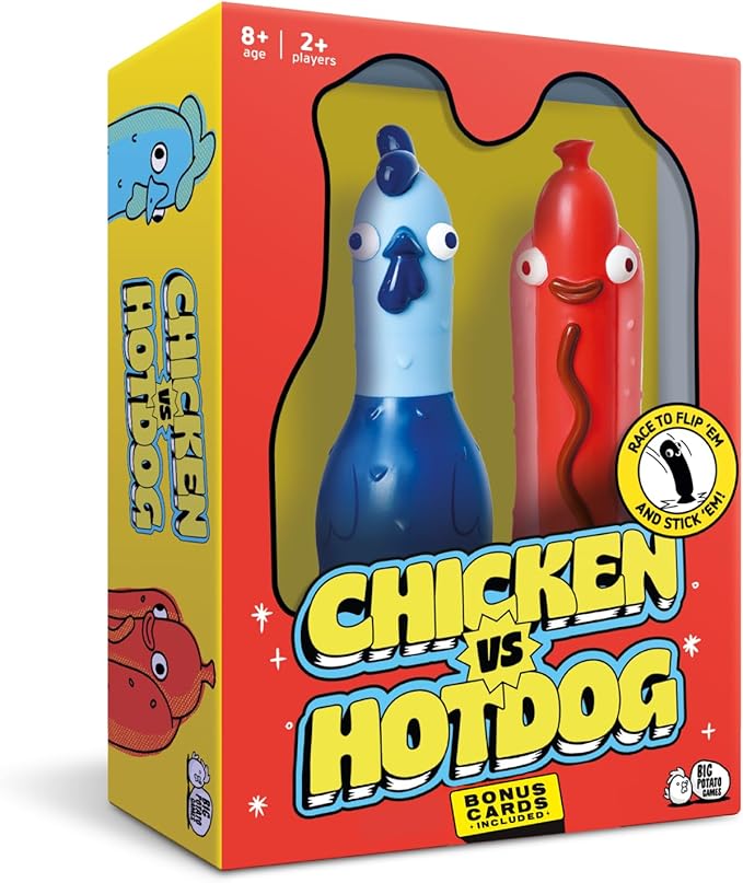 Big Potato Chicken vs Hotdog: Funniest Party Game You'll Ever Play | Flippin' Fun for Family, Adults and Kids - Perfect Christmas Game | Bonus Content Included