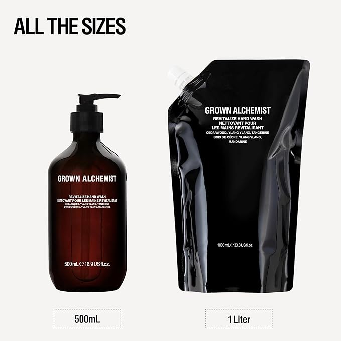 Grown Alchemist Revitalize Hand Wash. Cedarwood, Ylang Ylang, Tangerine. Gentle Hand Wash Hydrates and Cleanses Skin, 16.9 Ounce (500mL).