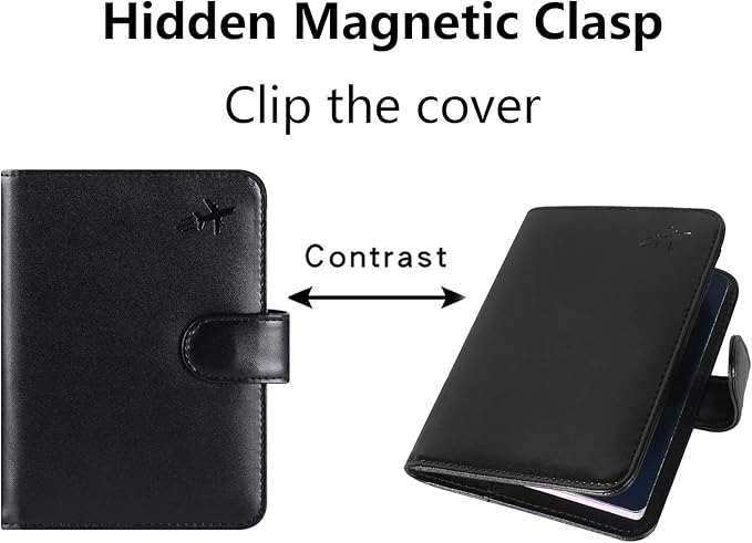 Passport Holder Cover Wallet RFID Blocking Leather Card Case Travel Accessories for Women Men (#Black)