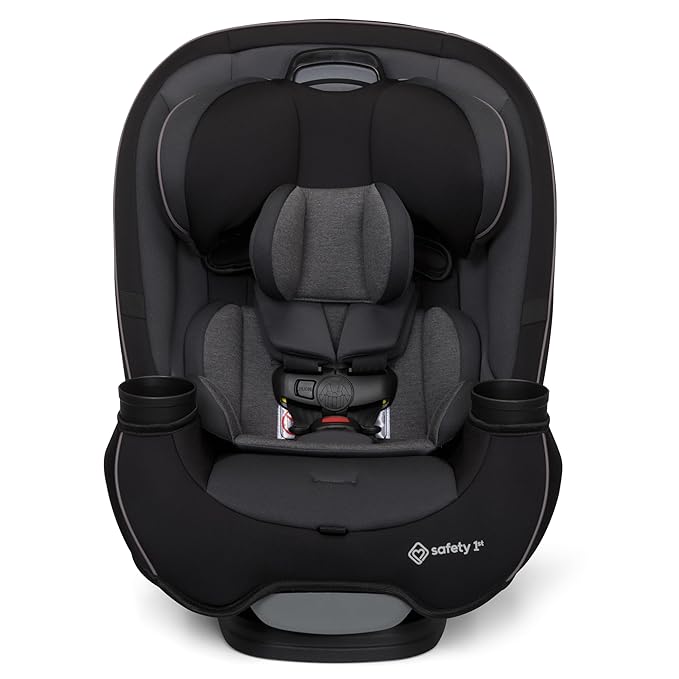 Safety 1st Grow and Go All-in-One Slim Convertible Car Seat, Rear Facing, 5-40 lbs, Forward Facing (30–65 lbs), High Back Booster Seat 40-100 pounds, Black Phantom