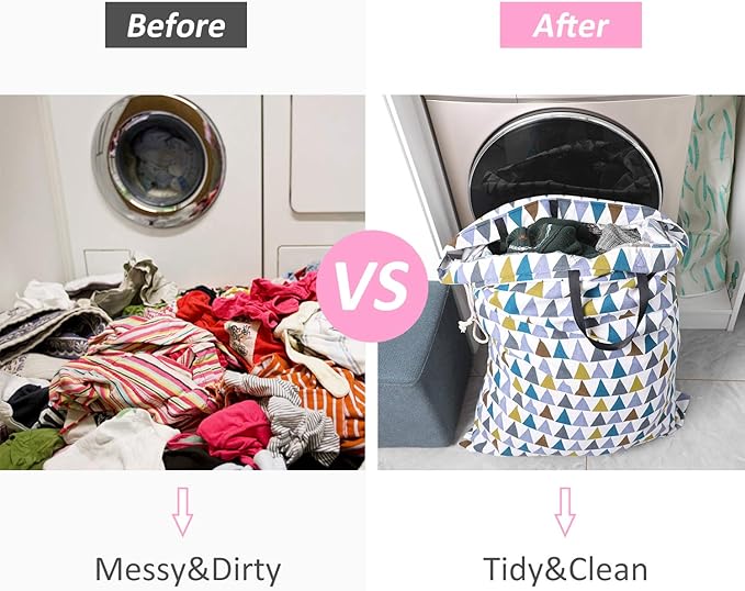 SWISSELITE Laundry Bag with Handle and Drawstring, Large Heavy Duty Laundry Bag, 28 x 40 Inches Travel Dirty Clothes Bag for Laundromat and Household