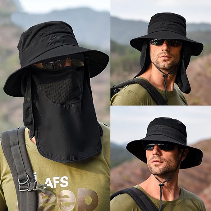 Sun Hats for Men Women Fishing Hat UPF 50+ Breathable Wide Brim Summer UV Protection Hat