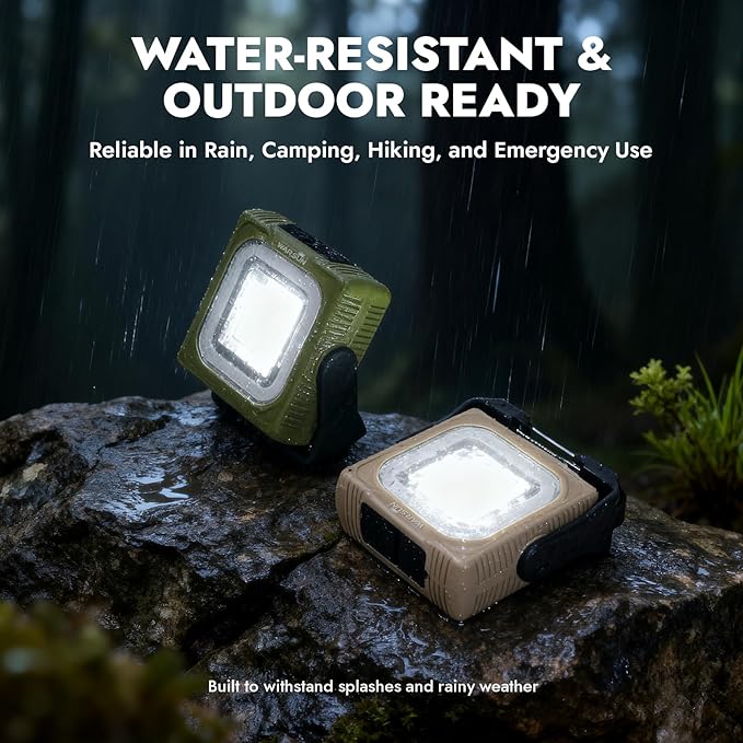 WARSUN 1000 Lumens Rechargeable Work Light – Portable LED Camping Lantern with Tripod Mount, Type-C Charging, Magnetic Base, Hanging Hook, Multi Lighting Modes,for Outdoor,Hiking,Camping