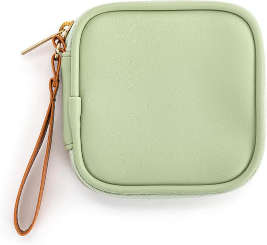 DEMDACO Electronic Accessories Tech Pouch Carry Case Travel Organizer for Cables Chargers and Headphones 4 x 4 Inch Sage Green