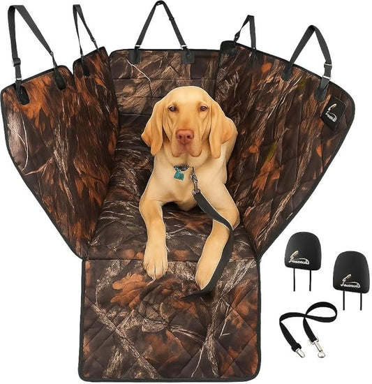 Meadowlark Premium Hammock Dog Car Seat Cover Back Seat, Pet Cover Car Seat Protector, Non-Slip, Dog Stuff, Anti Shock, Water Repellant, Pet Car Seat Cover for Dogs w/Seat Belt & 2 Headrest Covers