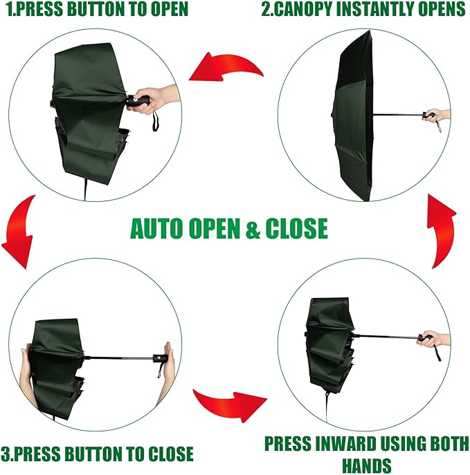 Kajaia 4 Pack Umbrellas Compact Windproof, Automatic Open and Close Folding Rain Umbrella Collapsible for Men Women Travel
