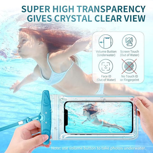 Universal Waterproof Phone Pouch, 4 Pack Waterproof Phone Case Dry Bag with Neck Strap Luminous Ornament for Water Games Protect iPhone 17 16 15 13 Pro Max Plus Galaxy S24 S23 Google Note up to 7.5"