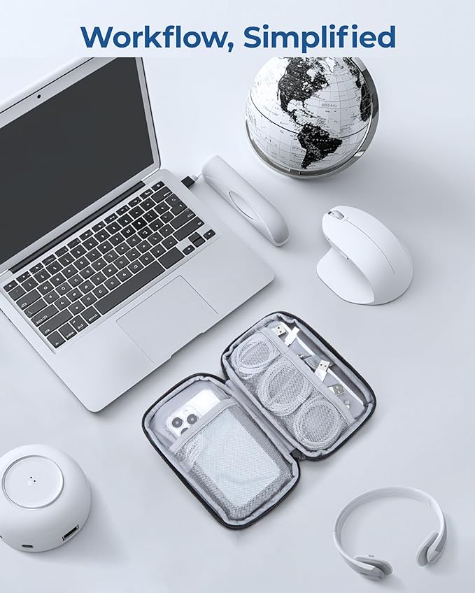 BAGSMART Electronics Organizer Travel Case, Cable Charger Cord Tech Organizer Pouch for Phone Charger Accessories, Black