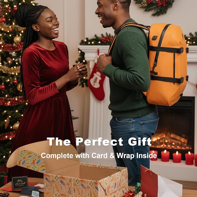 Airtight Waterproof Backpack 30L, Floating Dry Bag with Resin Zipper, IPX7 Gear Protection Large Capacity for Men, Kayaking, Paddle Boarding, Fishing, Travel, Surfing, Work, Outdoor Orange