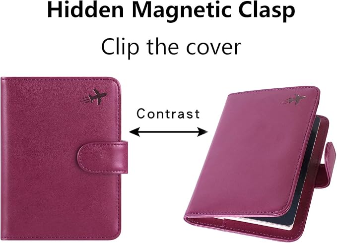 Passport Holder Cover Wallet RFID Blocking Leather Card Case Travel Accessories for Women Men (Z #Purple)