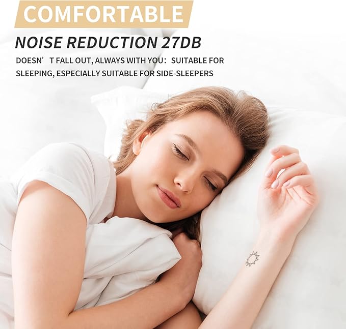 LYSIAN Silicone Moldable Earplugs Waterproof-27dB SNR Ear Plugs for Sleeping Noise Cancelling, Shower, Work and Study-Skin Color 5 Pairs