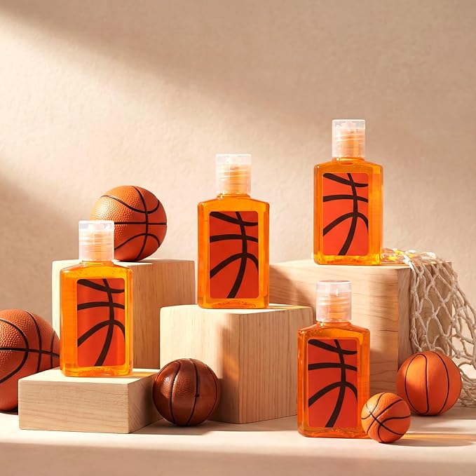50 Pcs Basketball Mini Hand Sanitizer Bulk Travel Size Small Hand Sanitizer 1 Fl oz for Basketball Party Supplies Team Players Senior Night Sports Birthday Gifts