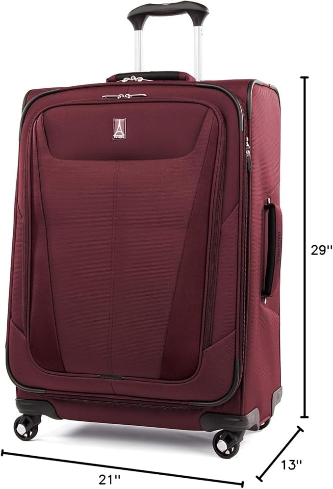 Travelpro Maxlite 5 Softside Expandable 3-Piece Luggage Set — Carry-On, Medium and Large Checked Luggage — Burgundy