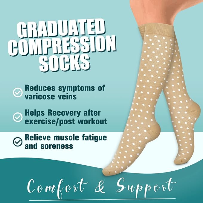 Laite Hebe 4 Pairs-Compression Socks for Women&Men Circulation-Best Support for Nurses,Running,Athletic