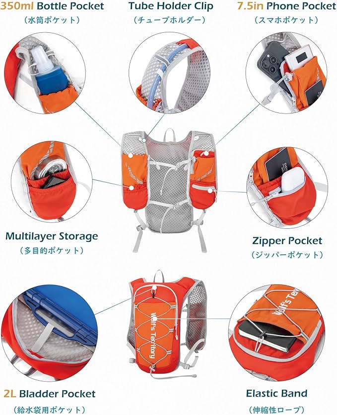 TRIWONDER Hydration Running Backpack Lightweight Water Vest for Men Women Hydration Water Pack for Cycling, Running, Hiking and Biking