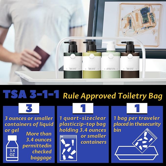 16 Pieces Clear Makeup Bags Bulk, TSA Approved Toiletry Bag for Travel, PVC Waterproof Cosmetic Pouches Clear Pouch with Zipper for Men and Women Carry-on Travel Essentials Cosmetic Bags (White-M)