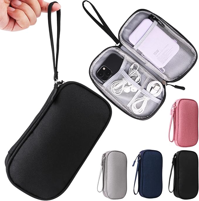 Universal Cable Organizer - Electronics Accessories Bag for Charger, Phone, Memory Cards & Travel Gadgets (Black)