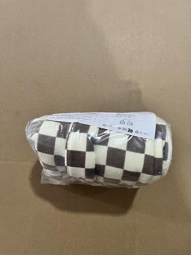 Prite Corduroy Makeup Bag Quilted Makeup Bag Large Floral Cosmetic Bag for Women Cute Travel Toiletry Bag with Handle(Light Checkerboard)