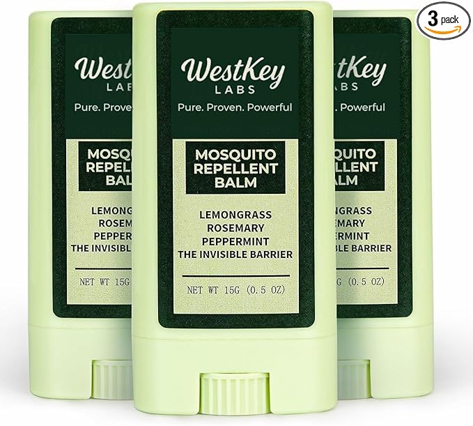 Mosquito Repellent Balm Stick – 3-Pack (0.5oz Each) – DEET-Free, Plant-Based Bug Repellent for Kids & Adults – Natural Protection, Travel-Friendly, Safe for Outdoor Use