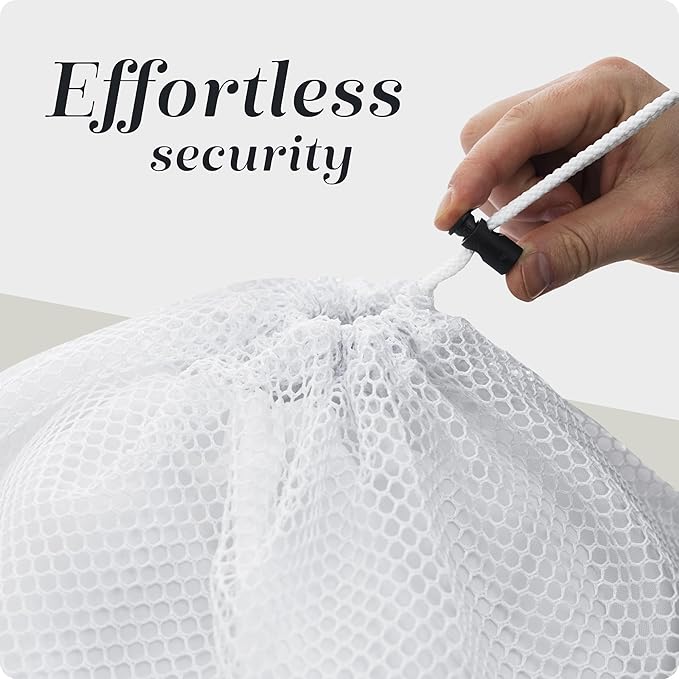 Handy Laundry Mesh XL Laundry Bag - Durable, Machine Washable with Secure Drawstring Closure - Perfect for College Dorms, Laundromats, Apartments (White)