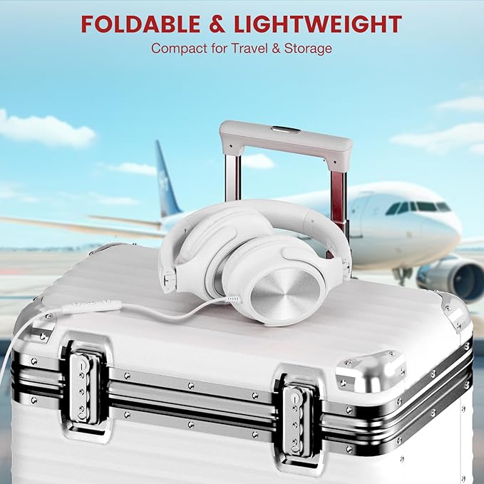 USB C Headphones Wired, Over Ear USB C Wired Headphones with Microphone, Volume Control, HD Stereo Sound,Foldable USB Type C Headphone for Adult/Teens/Laptop/Computer/iPhone 15/16 Series,White