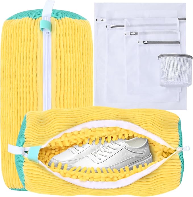 Shoe Washing Machine Bags 2Pcs, Shoe Cleaning Bag, 5-Size Laundry Bags- Reusable Washer & Dryer Safe for All Sneakers/Boots Machine Washable Laundry Kit