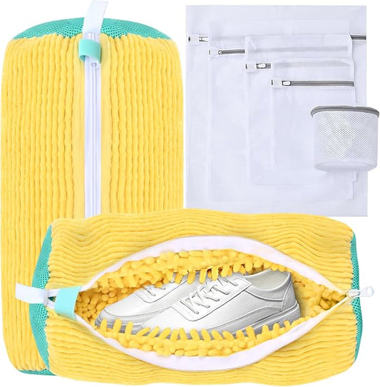 Shoe Washing Machine Bags 2Pcs, Shoe Cleaning Bag, 5-Size Laundry Bags- Reusable Washer & Dryer Safe for All Sneakers/Boots Machine Washable Laundry Kit