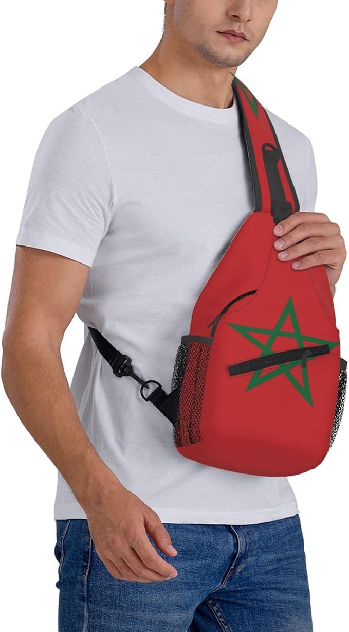 GJXFLSY Morocco Flag Sling Backpack Crossbody Bag Casual Chest Bags Travel Hiking Daypack Shoulder Bag for Women Men