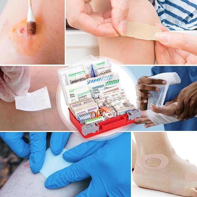 RHINO RESCUE 266 Pieces All-Purpose First Aid Kit, Home & Office Emergency Medical Supplies, Ideal for School, Car, Outdoor, Travel & Camping