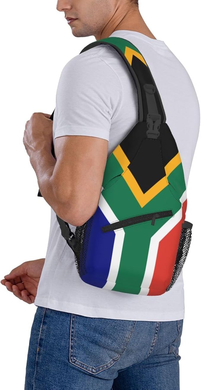 GJXFLSY South Africa Flag Sling Backpack Crossbody Bag Casual Chest Bags Travel Hiking Daypack Shoulder Bag for Women Men