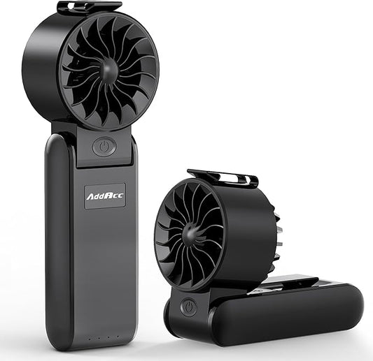 Portable Handheld Turbo Fan, 5000mAh Battery Operated, Max 26 Hrs Run, 132000 RPM High Power Motor, 3 IN 1 Rechargeable Fan with Belt Clip for Travel, Working, Outdoor, Indoor, Gift for Men