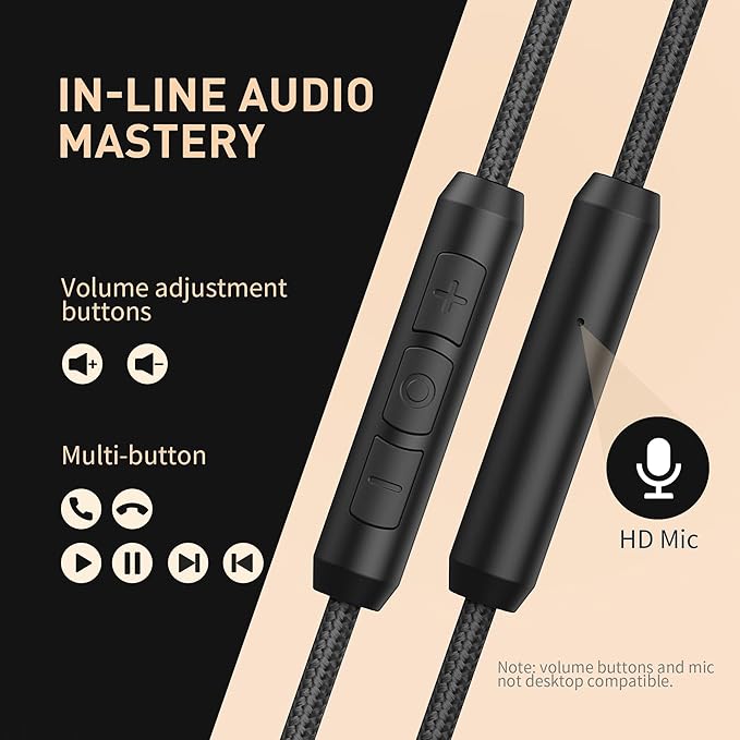 AILIHEN C90 Wired Headphones with Microphone Volume Control, Noise Reduction Over Ear Headphones Wired 3.5mm, Super Soft Corded Headphone for Cellphones, Tablet and Chromebook (Black, Classic, L)