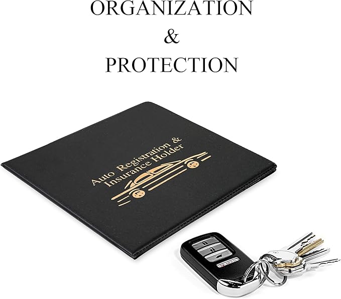 CANOPUS Registration and Insurance Card Holder, Car Document Holder, Wallet for Auto, Trailer, Truck - 2 Pack with EZ Pass Mounting Kit, Ez Pass Strips