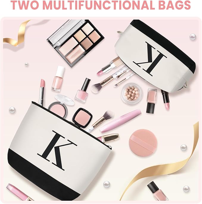 BAGAIL Initial Tote Bag, Personalized Birthday Gifts for Women, Teacher, Friends, Mom, Wedding, Monogrammed Beach Bag