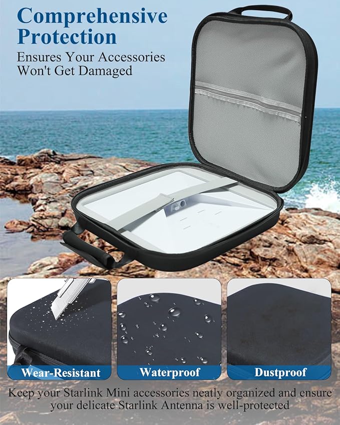 Carry Case for Starlink Mini – Outdoor Travel Case for Standard Starlink Mini Accessories, Large Capacity, Semi-Rigid EVA Protection