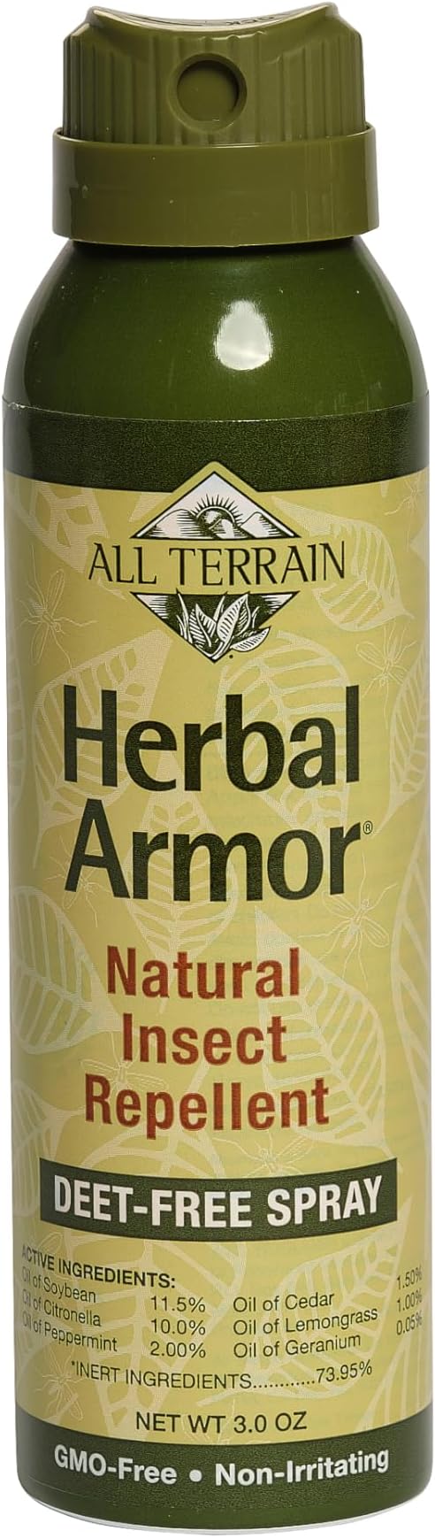 Herbal Armor DEET-Free Continuous Spray 3 oz. Travel Size Insect Repellent, Plant-Based and All Natural, Safe for Family and Pets, Mosquito and Bug Protection
