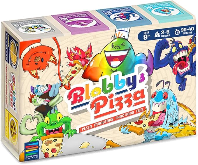 Semper Smart Games Blobby's Pizza Math Card Game: Crazy Fun Strategic Pizza Eating Contest Between Cute Monsters!