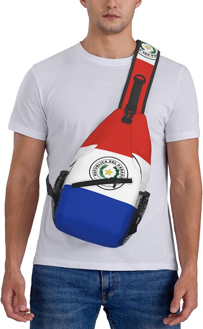 GJXFLSY Paraguay Flag Sling Backpack Crossbody Bag Casual Chest Bags Travel Hiking Daypack Shoulder Bag for Women Men