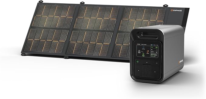Enphase IQ PowerPack 1500 with 200 W IQ Portable Panel, 1500 W LFP Battery, 75-Min Fast AC Recharge, UL-Certified Solar Generator for Home Backup, Camping, Power Outage Essentials